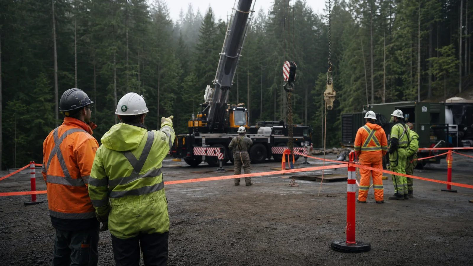 A field team planning high-risk energy isolation work using Life-Saving Rules at an industrial facility.